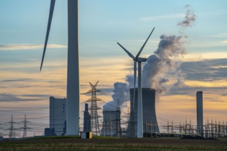 Lignite-fired power plant, RWE Power AG Niederaußem power plant, wind power plants, 2 units were