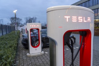 Tesla Supercharger Station, fast charging stations from Tesla, Paderborn, North Rhine-Westphalia,