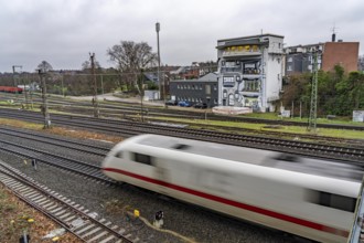 The Deutsche Bahn AG signal box in Mülheim-Styrum, controls train traffic on one of the busiest