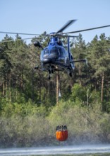 Forest fire in the German-Dutch border region near Niederkrüchten-Elmpt, in a nature reserve,