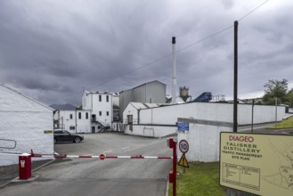 Talisker distillery producing single malt Scotch whiskies in Carbost on the Isle of Skye, Scottish