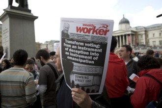 May Day march and rally at Trafalgar Square, London, England, UK May 1st, 2010 Weekly Worker