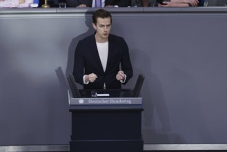 Matthias David Mieves, SPD Member of the Bundestag, speaks in the German Bundestag, Berlin, 11