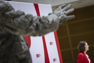 Katarina Barley, SPD lead candidate for the European elections, at a press conference in Berlin, 12