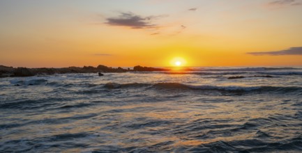 Sunset over the sea, coast near Montezuma, Nicoya Peninsula, Puntarenas Province, Costa Rica,