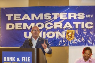 Chicago, Illinois, Teamsters General President Sean O'Brien speaks at the convention of Teamsters