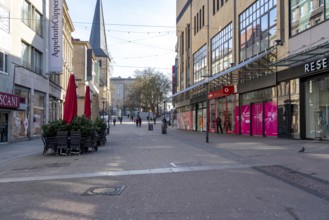 Effects of the coronavirus pandemic in Germany, Essen, empty shopping street, Kettwiger Straße