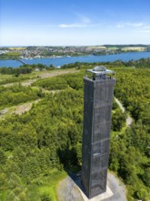 Lake Möhnesee, reservoir in the northern Sauerland, view from the Möhnesee tower, observation tower