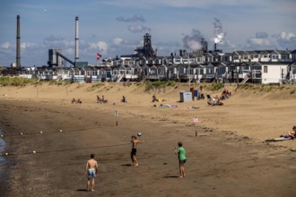 The Tata Steel steel and smelting works in IJmuiden, Velsen, North Holland, Netherlands, largest