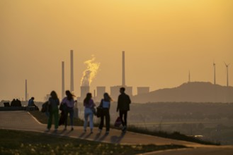 Evening atmosphere on the Hoheward spoil tip, the largest spoil tip in the Ruhr area, between