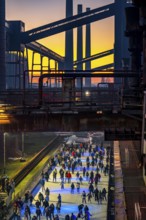 Ice rink at the Zollverein coking plant, Zollverein World Heritage Site, Essen, Germany, Europe