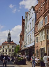 Europe, Germany, Lower Saxony, Hamburg metropolitan region, Lüneburg, weekly market market in front