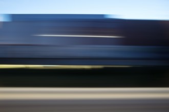 Long exposure from a moving train, Witten, North Rhine-Westphalia, Germany, Europe