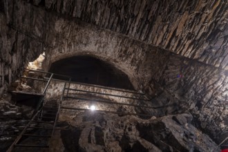 Wheel room of the Unverhofft Segen Gottes Erbstolln in Oberschöna, where there is a 13 metre high