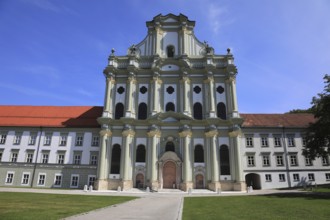 Facade of the Cistercian Abbey Church Fürstenfeld in Fürstenfeldbruck, Upper Bavaria, Bavaria,