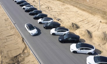 Tesla Y models produced in the Tesla Giga Factory, Gruenheide, 14.08.2022