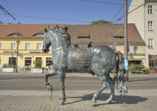 Horse, sculpture by Joost Van der Velden, Schlossplatz, Grünstraße, Köpenick, Treptow-Köpenick,