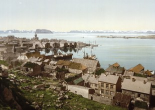 From St. Hanshaugen, Hammerfest, Norway, View from 1885, Historical, digitally restored