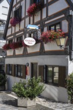 Historic half-timbered house in the old town of Ulm, Kässbohrer Haus in the fishermen's quarter,