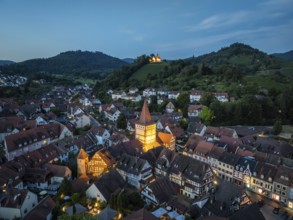 The old town of Gengenbach at the blue hour, with the Haigeracher Tor, town gate, and the