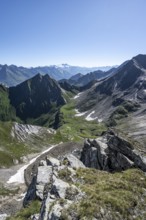 Mountain panorama with Großglockner, mountain landscape with mountain peaks, view from the summit