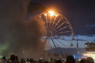 Ferris wheel catches fire at the Highfield Festival on Friday, Störmthaler See, 17.08.2024