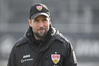 Coach Sebastian Hoeneß VfB Stuttgart, portrait, smiles, Stuttgart, Baden-Württemberg, Germany,