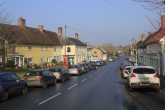 Historic houses in village of Debenham, Suffolk, England, UK