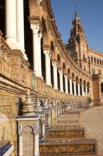 The Plaza de España, Seville, Spain built for the Ibero-American Exposition of 1929. It is a