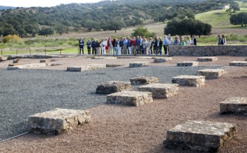 Excavated Roman town of Turobrigo and Ermita de San Mames at Aroche, Sierra de Aracena, Huelva