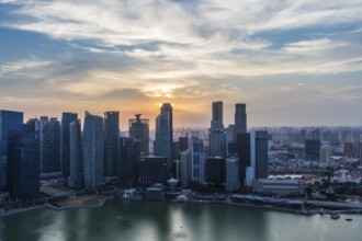 Sunset sky and clouds over Singapore city centre