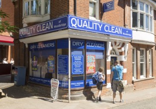 Quality Clean dry cleaners shop, Woodbridge, Suffolk, England, UK