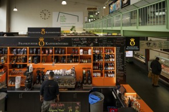 Frankfurt coffee roastery, Kleinmarkthalle, covered market hall, Frankfurt am Main, Hesse, Germany,