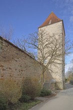 Hagelsturm with historic town fortifications and town wall, Hagelsturm defence defence tower,