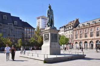 Strasbourg, France, September 2023: Statue of general Jean-Baptiste Kléber at square called 'Place