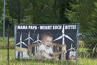 Poster of a citizens' initiative, resist wind turbines, Lützow, Mecklenburg-Western Pomerania,