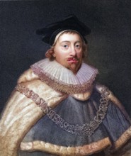 Sir Edward Coke 1552-1634, British lawyer and politician. From the book Gallery of Portraits,