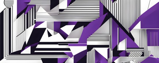 Minimalist illustration featuring abstract shapes in purple color accent symbolizing fun and ease,