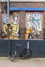 Bicycle and street art, Amsterdam, Netherlands