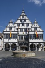 Town Hall on Rathausplatz, Weser Renaissance, Paderborn, Westphalia, North Rhine-Westphalia,