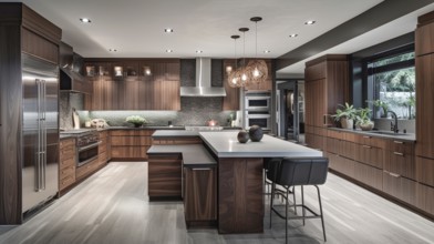 Luxurious custom residential kitchen upgrade interior, generative AI, AI generated