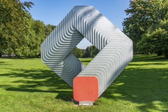 The Grugapark, Essen, botanical garden, park for leisure and recreation, artwork Layering, at the