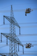 Construction of a new line route, 380 KV extra-high-voltage line between Osterath and Gohr, near