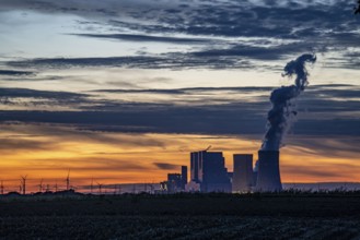 The RWE lignite-fired power plant Neurath, near Grevenbroich, largest German coal-fired power