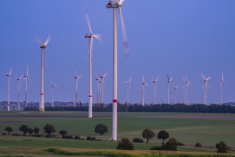 Wind farm, south of the village of Helmern, belongs to Bad Wünnenberg, Paderborn district, OWL,