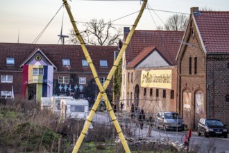 Camp of climate activists in the rest of the village of Lützerath, the last place to be excavated