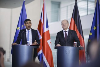 Olaf Scholz (SPD), Federal Chancellor, receives Rishi Sunak, Prime Minister of the United Kingdom