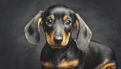 Pets, dog, portrait of his dachshund, kitten, puppy, AI-generated, AI generated