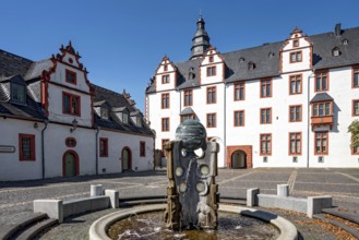 Hadamar Castle, Renaissance residence, on the left farm building with town museum, glass museum,