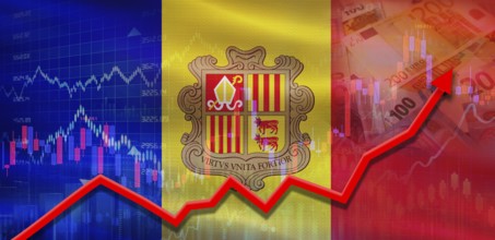 Andorra financial growth on market graph. Andorra economic growth on financial graph